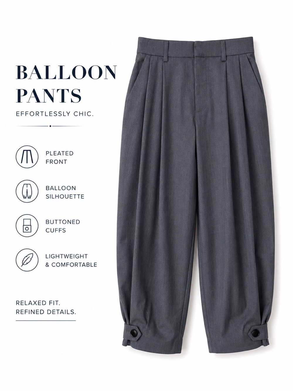 MOTF Wimens  Charcoal Pleated Dress Pants